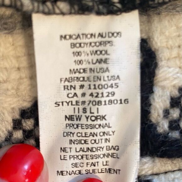 IISLI 100% Wool Fitted Blazer. Black, Off-White & Gray. Size 6 - Picture 7 of 7